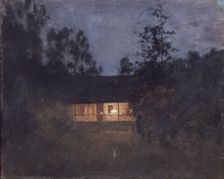 Country house at the twilight, 1890s. Artist: Levitan, Isaak Ilyich (1860-1900)