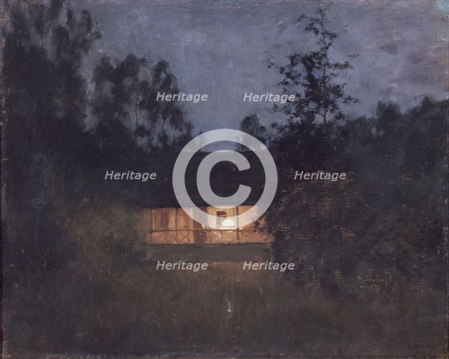 Country house at the twilight, 1890s. Artist: Levitan, Isaak Ilyich (1860-1900)