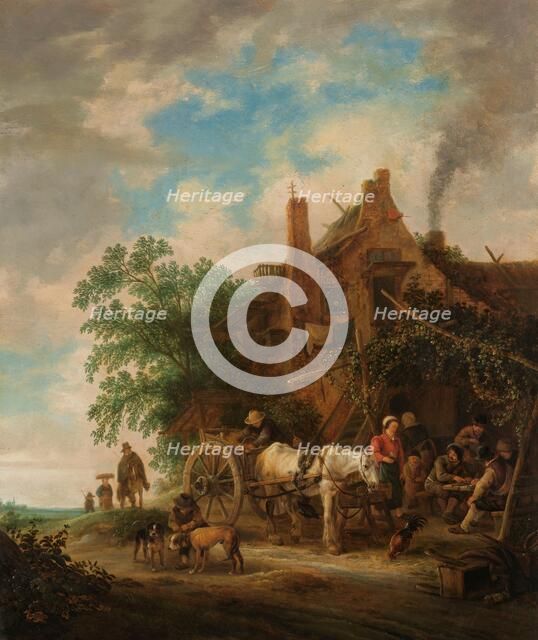 Country inn with horse and wagon, 1640-1649. Creator: Isaac van Ostade.