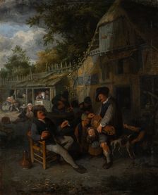 Country Inn with Hurdy-Gurdy Player, 1681. Creator: Cornelis Dusart