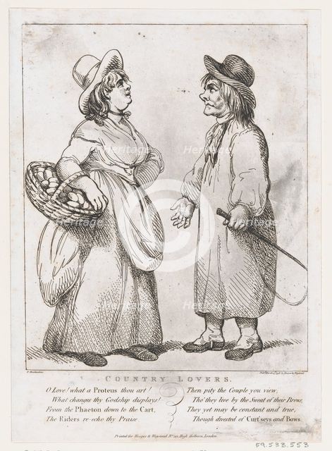 Country Lovers, March 15, 1798., March 15, 1798. Creator: Thomas Rowlandson.