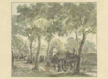 Country road along wall with dome, 1752-1819. Creator: Juriaan Andriessen
