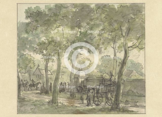 Country road along wall with dome, 1752-1819. Creator: Juriaan Andriessen.