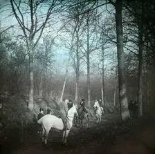 Country road with horses and carriage, possibly Ireland, c1890s. Creator: Robert Augustus Henry L'Estrange