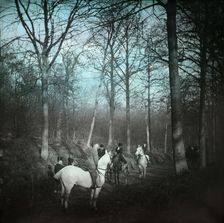 Country road with horses and carriage, possibly Ireland, c1890s. Creator: Robert Augustus Henry L'Estrange