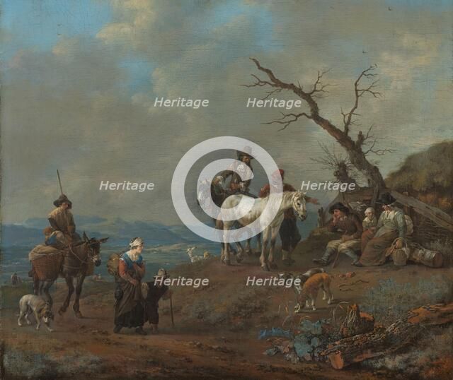Country Road with Hunter and Peasants, 1650-1674. Creator: Johannes Lingelbach.