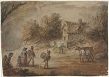 Country Scene with Soldiers. Creator: Henry William Bunbury (British, 1750-1811)