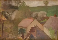 Countryside Landscape with Houses, between 1904-1908. Creator: Jacek Malczewski