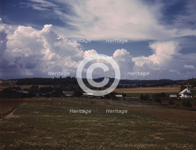 Countryside near the TVA site of the Douglas dam, Tenn., 1942. Creator: Alfred T Palmer.
