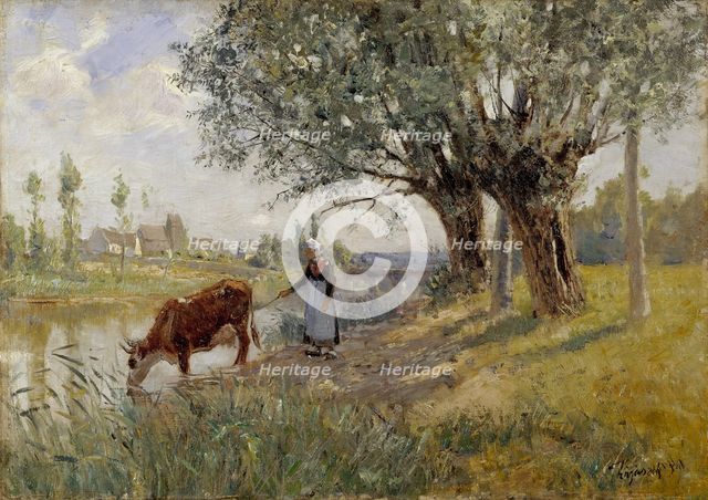 Countryside near Grez-sur-Loing, 1889. Creator: Carl Ludwig Trägardh.