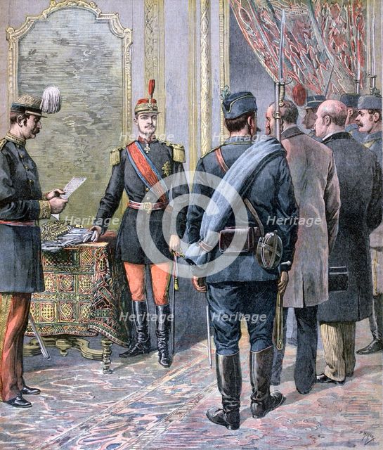 Coup d'etat in Serbia, 1893. Artist: Henri Meyer