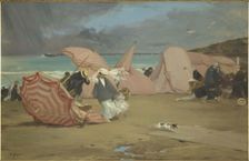Coup de vent à Trouville (Gust of wind at Trouville), before 1907. Creator: Etcheverry, Hubert-Denis (1867-1952)