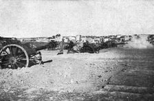 Coup d'etat in Portugal; Revolutionary artillery unit responding to fire from the warships..., 1917 Creator: Unknown
