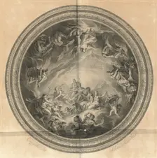 Coupole du Salon de la Paix (Cupola of the Salon of Peace) [pl. 44], published 1752. Creators: Jean-Baptiste Masse, Michel Aubert, Laurent Cars