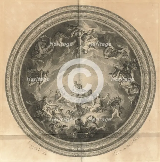 Coupole du Salon de la Paix (Cupola of the Salon of Peace) [pl. 44], published 1752. Creators: Jean-Baptiste Masse, Michel Aubert, Laurent Cars.