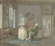 Couple making music in an interior, 1763-1800. Creator: Jacobus Johannes Lauwers