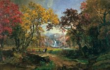 Couple on a Bridge 1876 Artist: Jasper Francis Cropsey