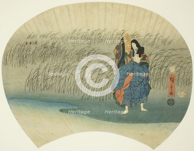 Couple eloping, from the Akutagawa episode in the Tales of Ise, n.d. Creator: Ando Hiroshige.