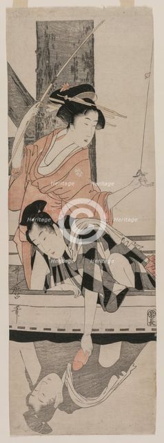 Couple in a Boat, c. 1799. Creator: Kitagawa Utamaro (Japanese, 1753?-1806).
