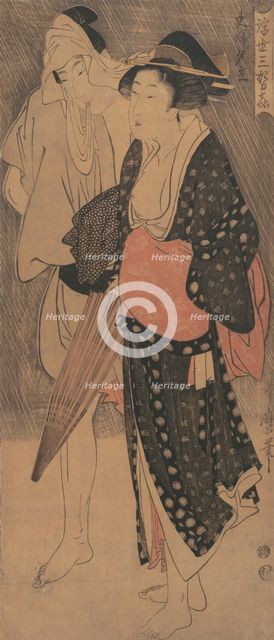 Couple in an Evening Shower..., ca. 1800. Creator: Kitagawa Utamaro.