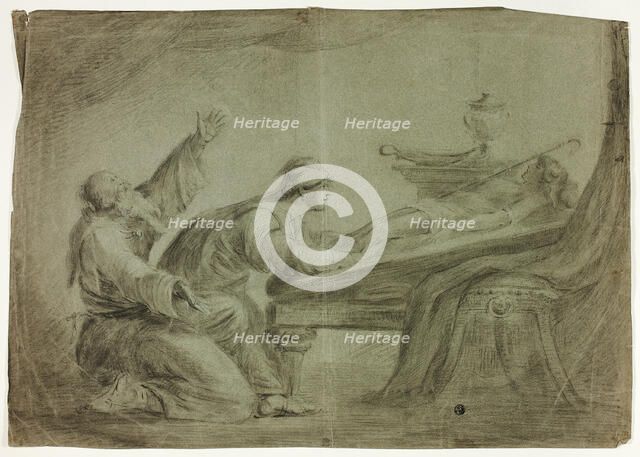 Couple in Antique Dress, Mourning Dead Son, n.d. Creator: Unknown.