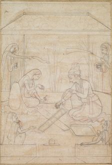 Couple Playing Chaupar on a Terrace, c. 1790-1800. Creator: Unknown