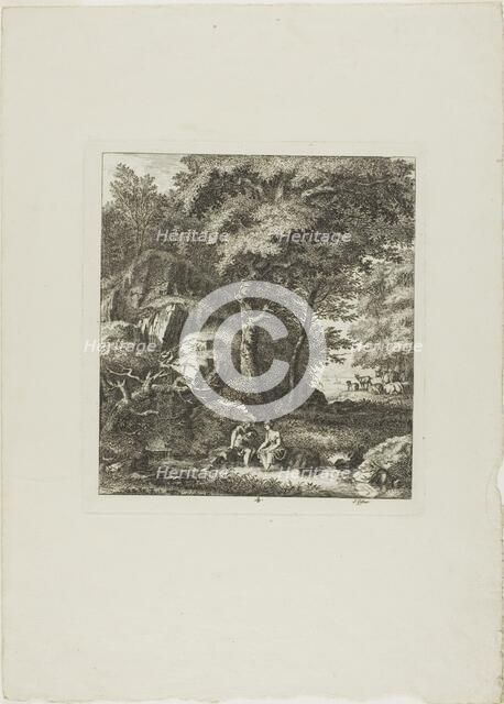 Couple Seated in a Glade, 1764. Creator: Salomon Gessner.