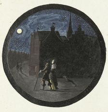 Couple walking in moonlight, in or after c.1654-in or before c.1659. Creator: Gesina ter Borch