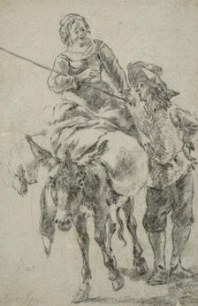 Couple with a mule. Creator: Unknown