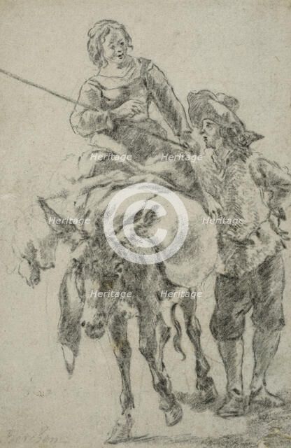 Couple with a mule. Creator: Unknown.