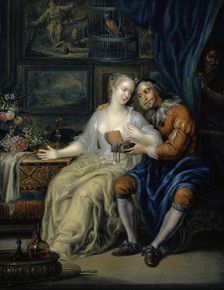 Couple with Matchmaker, c. 1750. Creator: Platzer, Johann Georg (1704-1761)
