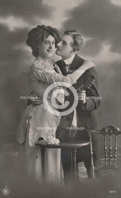 'Couple with Mandolin', c1910. Artist: Unknown.
