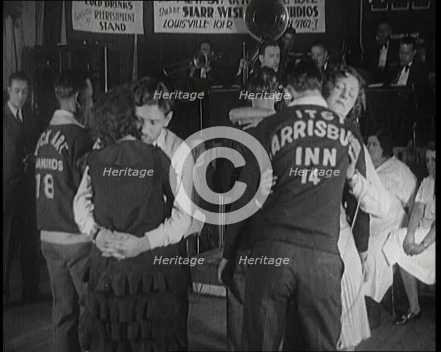 Couples Dancing Whilst Half Asleep in a Marathon Dance Contest, 1926. Creator: British Pathe Ltd.
