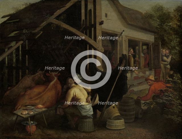 Couples Making Love at a Country Inn, c.1570-c.1590. Creator: Aert Pietersz..