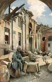 'Cour de l'Eveche 1916 Creator: Francois Flameng
