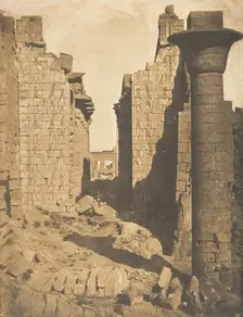 Cour des bubastites et entrée de la Salle Hypostyle du palais de Karnac, Thèbes, 1849-50. Creator: Maxime du Camp
