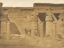 Cour du Palais Rhamsès-Meiamoun, à Médinet-habou (Thèbes) (Restes d'une Eglise Copte), 1849-50. Creator: Maxime du Camp