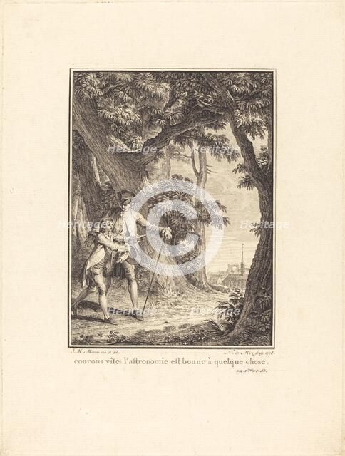 Courons vîte: l'astronomie est bonne à quelque chose, 1778. Creator: Noel Le Mire.