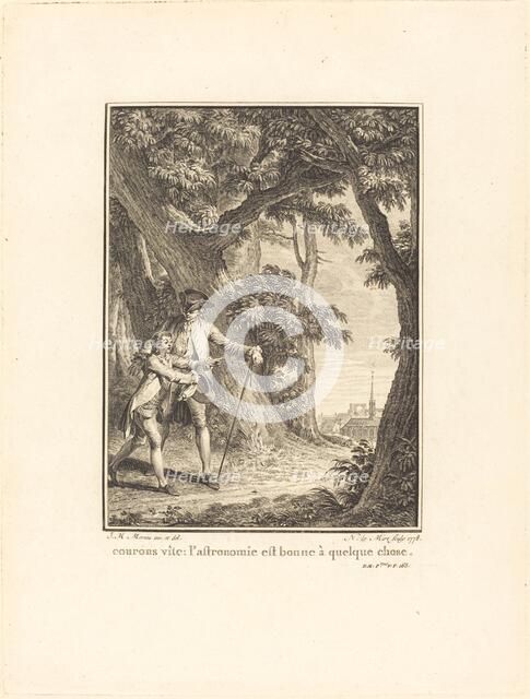 Courons vîte: l'astronomie est bonne à quelque chose, 1778. Creator: Noel Le Mire.