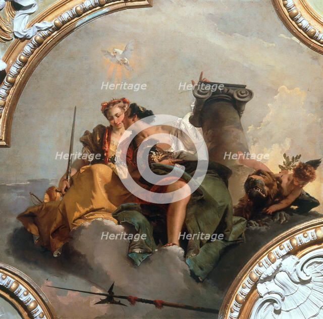 Courage and Justice, 1744. Creator: Tiepolo, Giambattista (1696-1770).