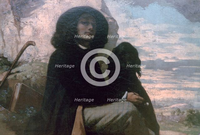 'Courbet with his Black Dog', 1842. Artist: Gustave Courbet