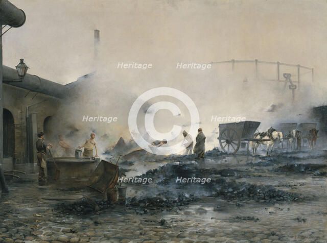 Courcelles gas plant, 1884. Creator: Ernest Jean Delahaye.