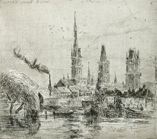 Cours-la-Reine, ou Bords de la Seine à Rouen, 1884. Creator: Camille Pissarro