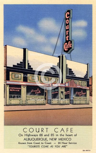 Court Cafe, Albuquerque, New Mexico, USA, 1935. Artist: Unknown