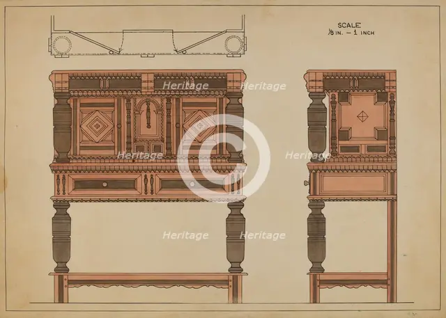 Court Chest, 1935/1942. Creator: Lawrence Phillips.