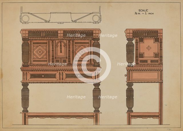 Court Chest, 1935/1942. Creator: Lawrence Phillips.