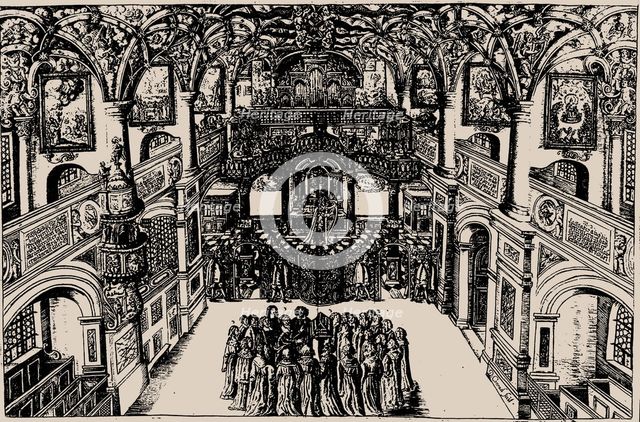 Court Choir of Dresden. From: Geistreiches Gesangbuch by Christoph Bernhard, 1676.