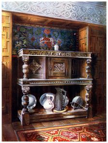 Court cupboard buffet, 1910.Artist: Edwin Foley