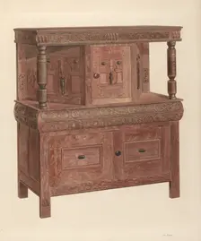 Court Cupboard, c. 1940. Creator: Leo Drozdoff