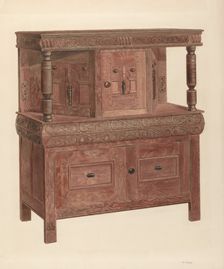 Court Cupboard, c. 1940. Creator: Leo Drozdoff